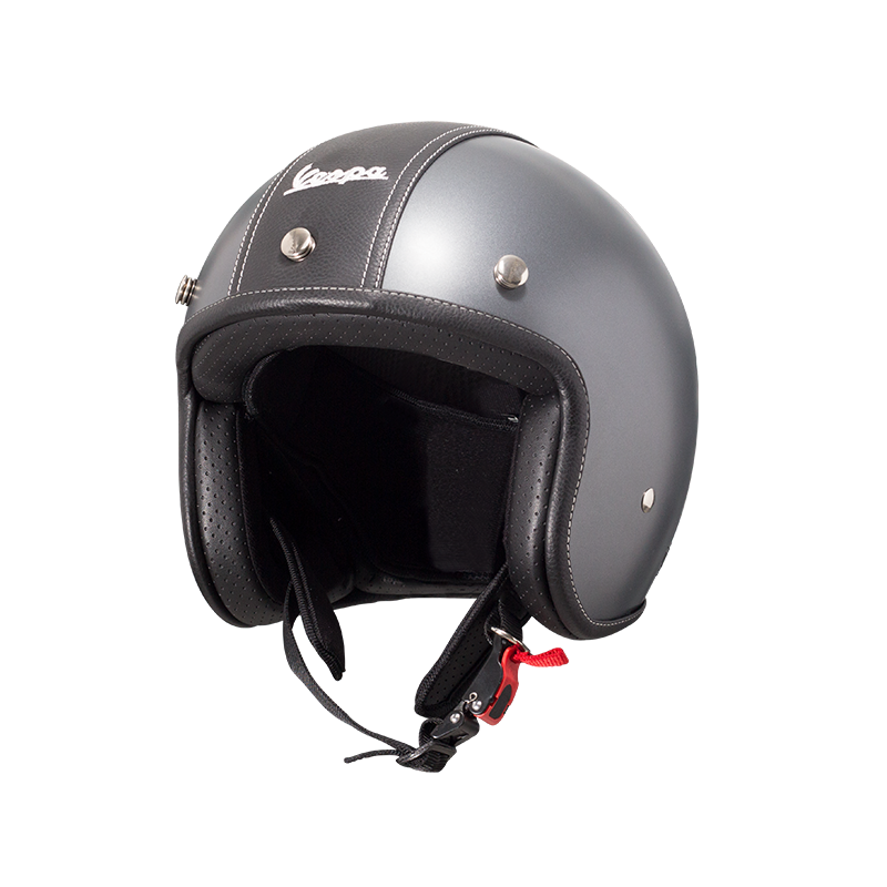 HELMET JET TOUCH VESPA GREY / BLACK Merchandise Vespa Indonesia