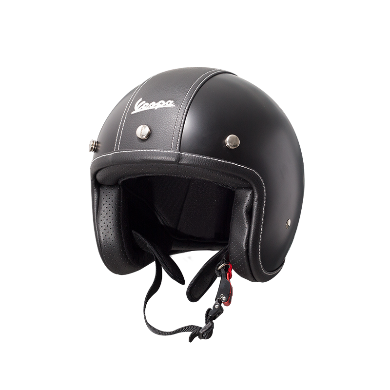 HELMET JET TOUCH VESPA BLACK MATTE Merchandise Vespa Indonesia