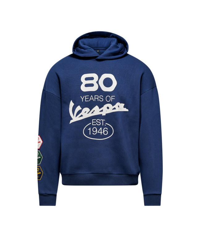 VESPA 80TH HOODIE BLUE